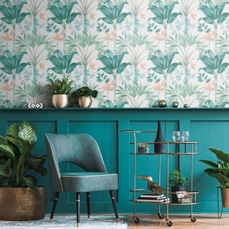 Tapete Weiß, Grün, Türkis Architects Paper Vliestapete (391723)