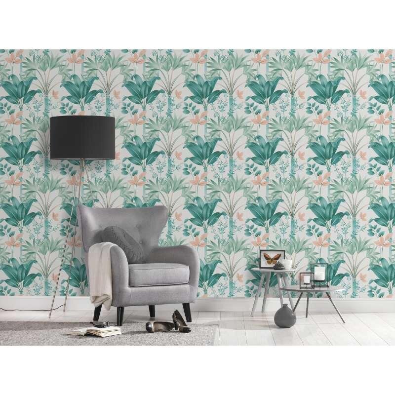 Tapete Weiß, Grün, Türkis Architects Paper Vliestapete (391723)