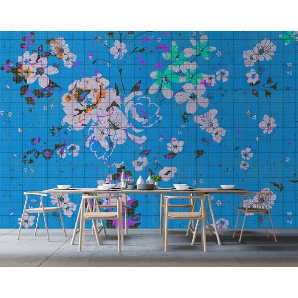 Digitaldruck-Tapete Flower plaid 3 livingwalls (113832)