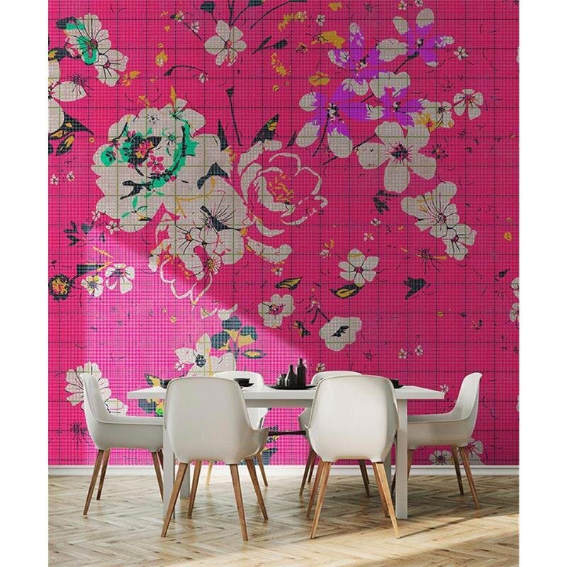 Digitaldruck-Tapete Flower plaid 2 livingwalls (113827)