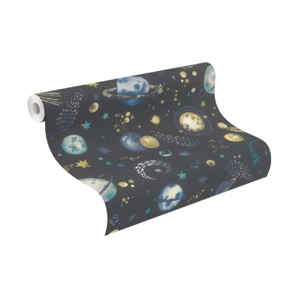 Tapete Blau, Schwarz Rasch Vliestapete (300956)