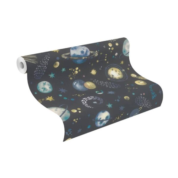 Tapete Blau, Schwarz Rasch Vliestapete (300956)