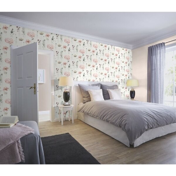 Tapete Pastellfarben, Rosa, Weiß Rasch Vliestapete (300642)