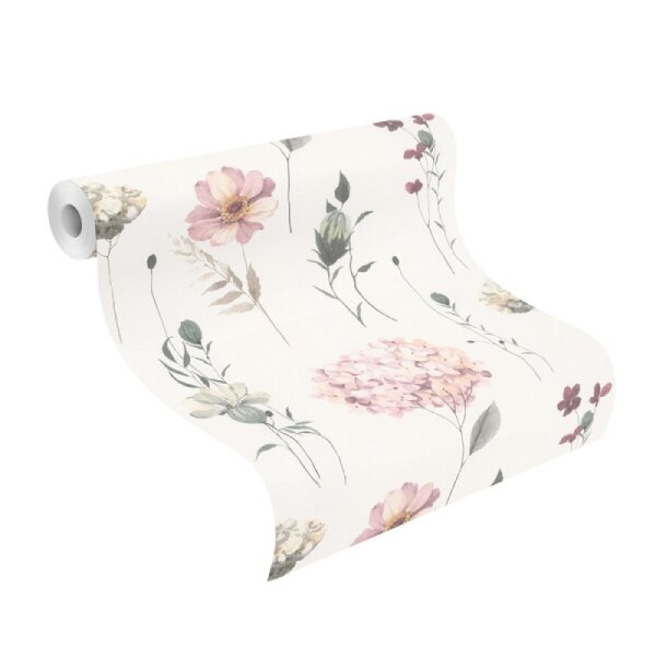 Tapete Pastellfarben, Rosa, Weiß Rasch Vliestapete (300642)