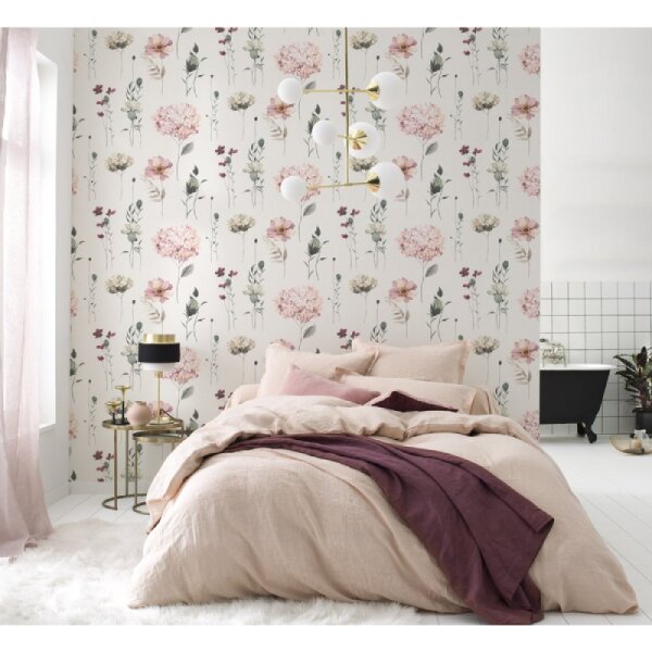 Tapete Pastellfarben, Rosa, Weiß Rasch Vliestapete (300642)