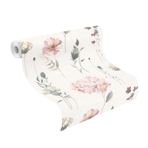 Tapete Pastellfarben, Rosa, Weiß Rasch Vliestapete (300642)