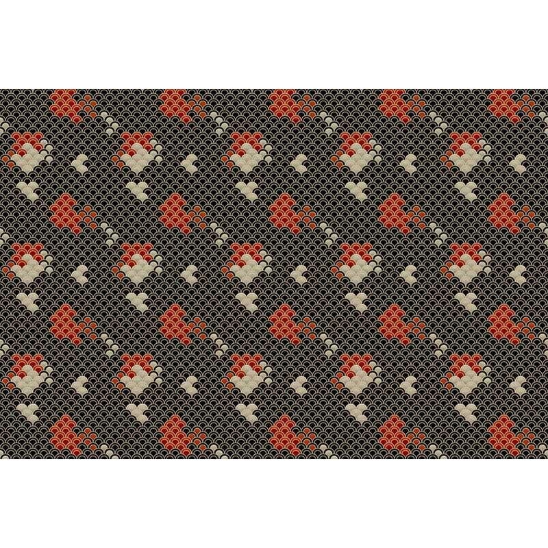 113417 Digitaldruck-Tapete Koi 1 Muster Schwarz Anthrazit Rot Vliestapete livingwalls