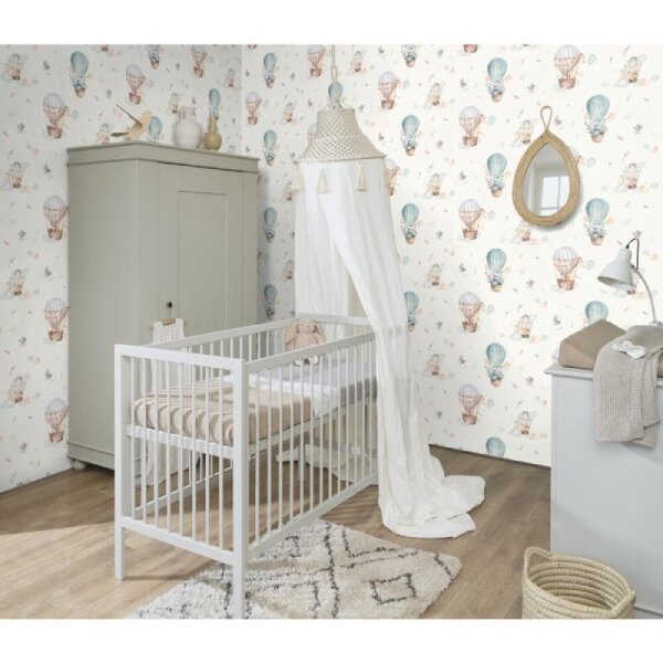 Tapete Blau, Pastellfarben, Weiß Rasch Vliestapete (300512)