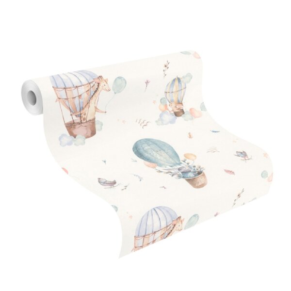 Tapete Blau, Pastellfarben, Weiß Rasch Vliestapete (300512)