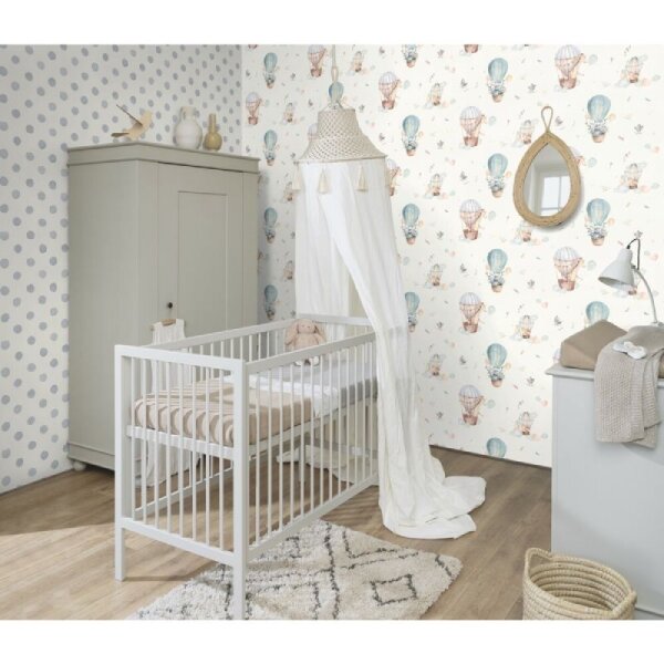 Tapete Blau, Pastellfarben, Weiß Rasch Vliestapete (300512)