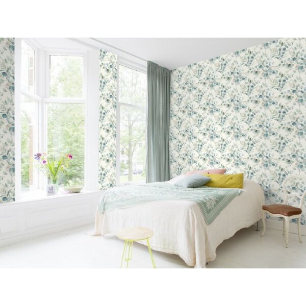 Tapete Blau, Grün, Pastellfarben Rasch Vliestapete (300215)
