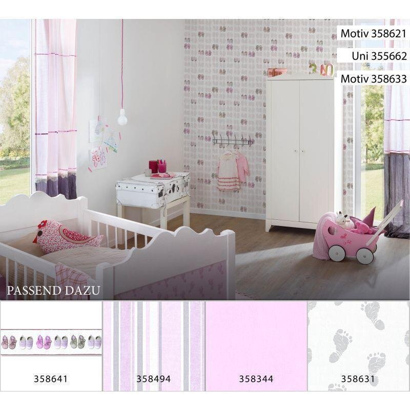 Bordüre Grau, Silber, Rosa, Rose AS-Creation Vlies (358641)