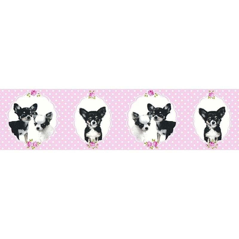 Bordüre Rosa, Rose, Schwarz, Anthrazit, Weiß AS-Creation Vlies (358502)