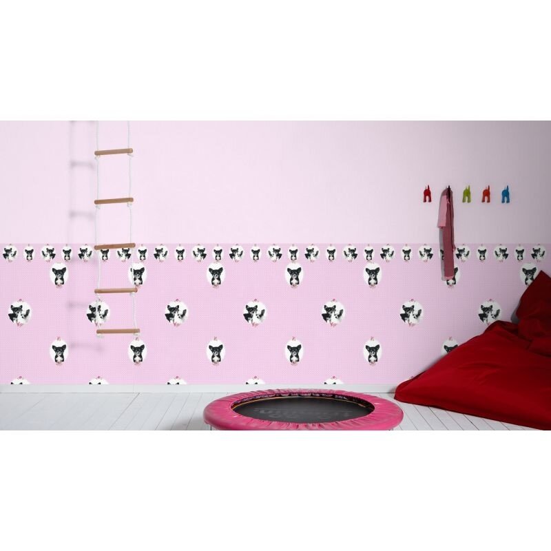 Bordüre Rosa, Rose, Schwarz, Anthrazit, Weiß AS-Creation Vlies (358502)