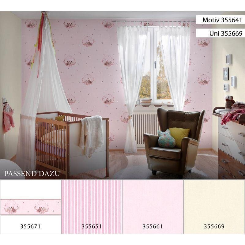 Bordüre Pastellfarben, Rosa, Rose AS-Creation Vlies (355671)