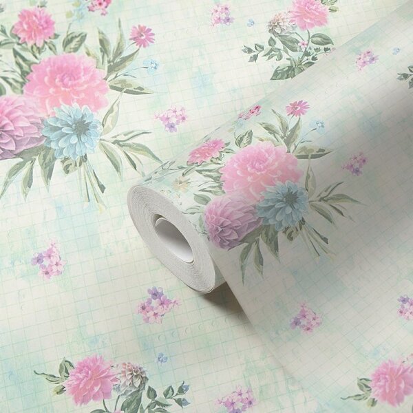 Tapete Blau, Grün, Rosa, Rose SALE AS-Creation Vliestapete 358733