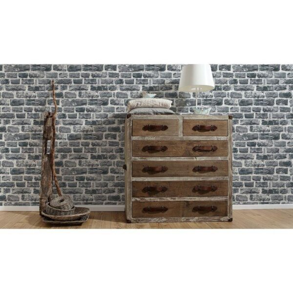 Tapete Grau, Silber, Schwarz, Anthrazit AS-Creation Vliestapete (361404)