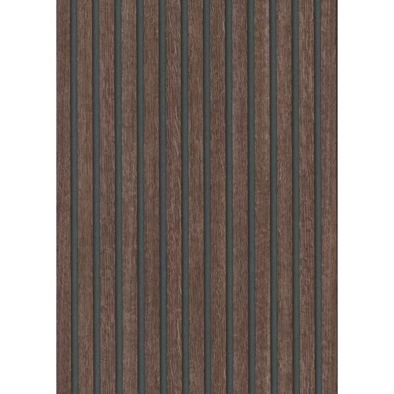 Tapete Holzpaneel Akustikpaneel Braun Dunkle Eiche (1040033)