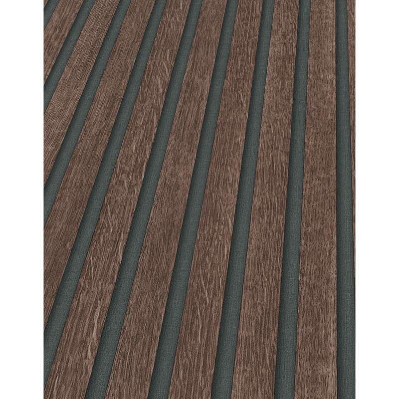 Tapete Holzpaneel Akustikpaneel Braun Dunkle Eiche (1040033)