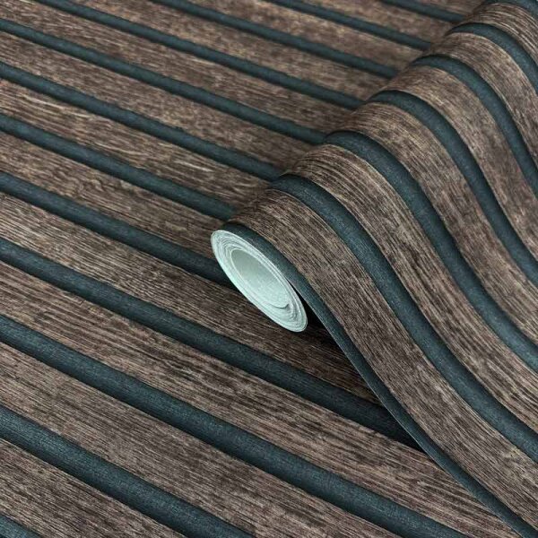 Tapete Holzpaneel Akustikpaneel Braun Dunkle Eiche (1040033)