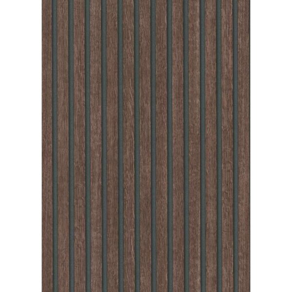 Tapete Holzpaneel Akustikpaneel Braun Dunkle Eiche (1040033)