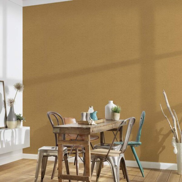 Tapete Gelb, Braun livingwalls Vliestapete (393516)