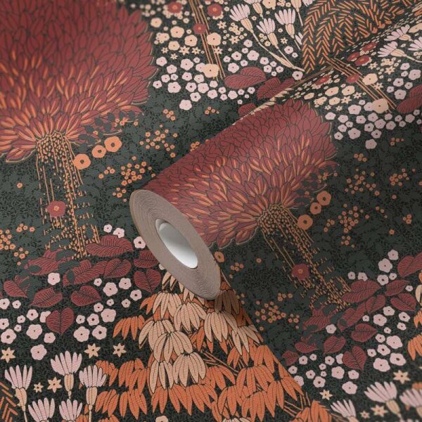 Tapete Orange, Schwarz livingwalls Vliestapete (393504)