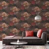 Tapete Orange, Schwarz livingwalls Vliestapete (393504)