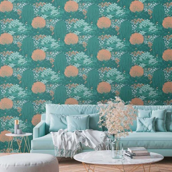 Tapete Grün, Petrol livingwalls Vliestapete (393503)