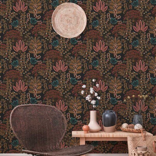 Tapete Orange, Schwarz livingwalls Vliestapete (393495)