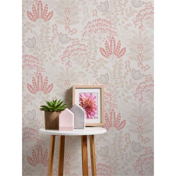 Tapete Rosa, Weiß livingwalls Vliestapete (393492)