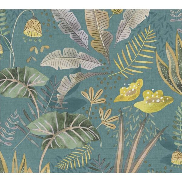 Tapete Petrol, Blau, Grün, Braun livingwalls Vliestapete (393483)