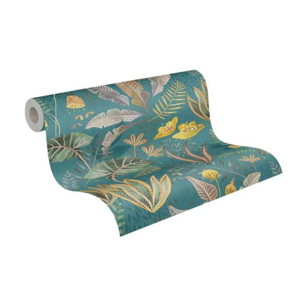 Tapete Petrol, Blau, Grün, Braun livingwalls Vliestapete (393483)