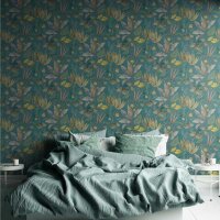 Tapete Petrol, Blau, Gr&uuml;n, Braun livingwalls...