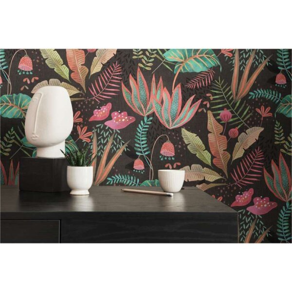 Tapete Bunt, Schwarz livingwalls Vliestapete (393481)