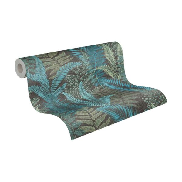 Tapete Petrol, Blau, Grün, Schwarz livingwalls Vliestapete (393473)