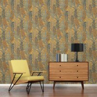 Tapete Gelb, Braun, Petrol livingwalls Vliestapete (393472)