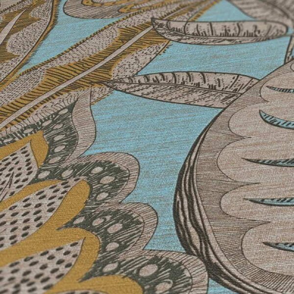 Tapete Braun, Blau livingwalls Vliestapete (393464)