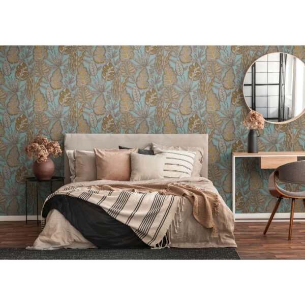 Tapete Braun, Blau livingwalls Vliestapete (393464)