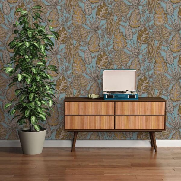 Tapete Braun, Blau livingwalls Vliestapete (393464)