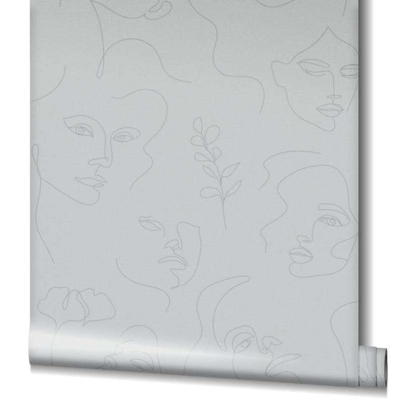 82436 Tapete Kunst Menschen Motiv Grau Silber Schimmereffekt Vliestapete Novamur