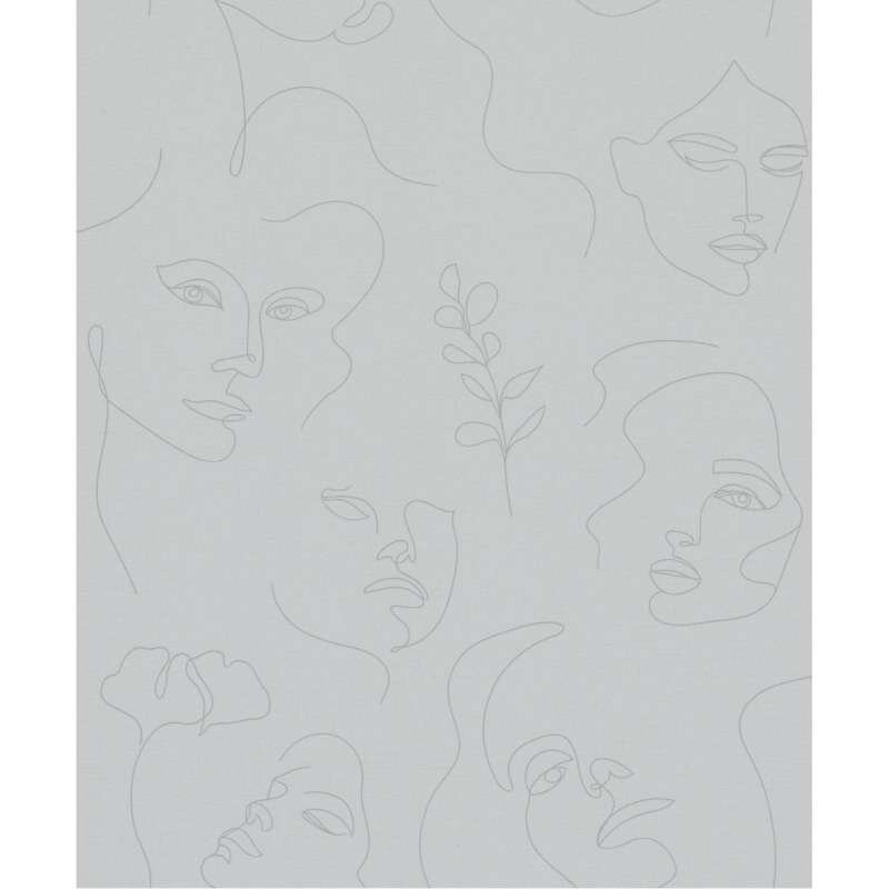 82436 Tapete Kunst Menschen Motiv Grau Silber Schimmereffekt Vliestapete Novamur