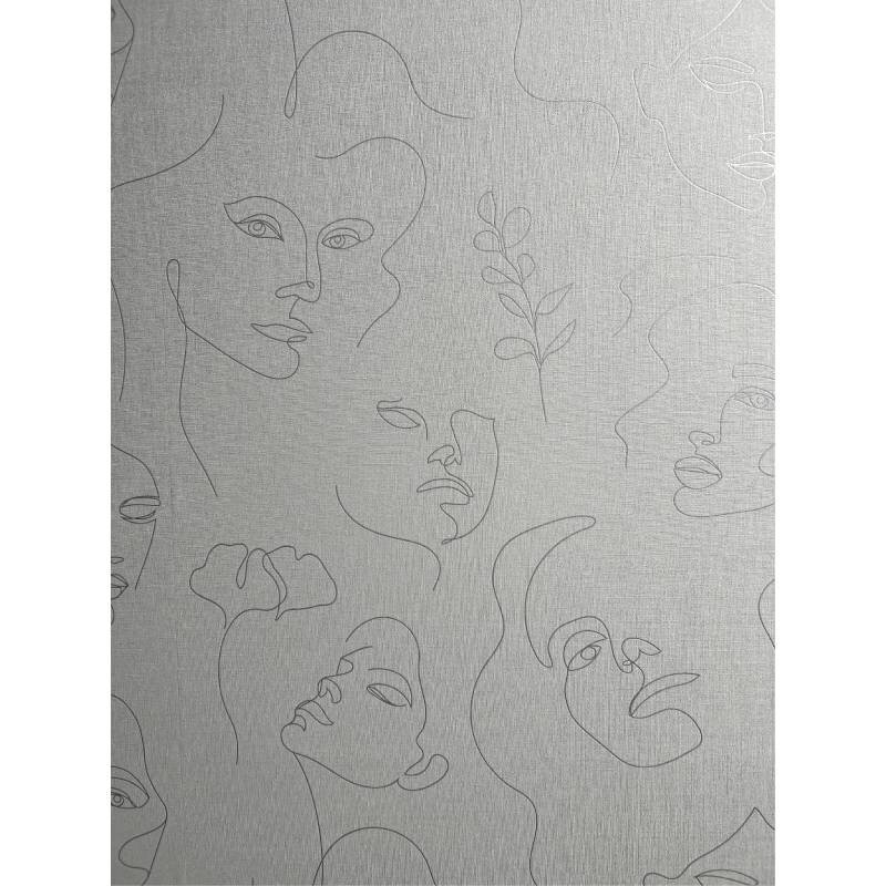 82436 Tapete Kunst Menschen Motiv Grau Silber Schimmereffekt Vliestapete Novamur