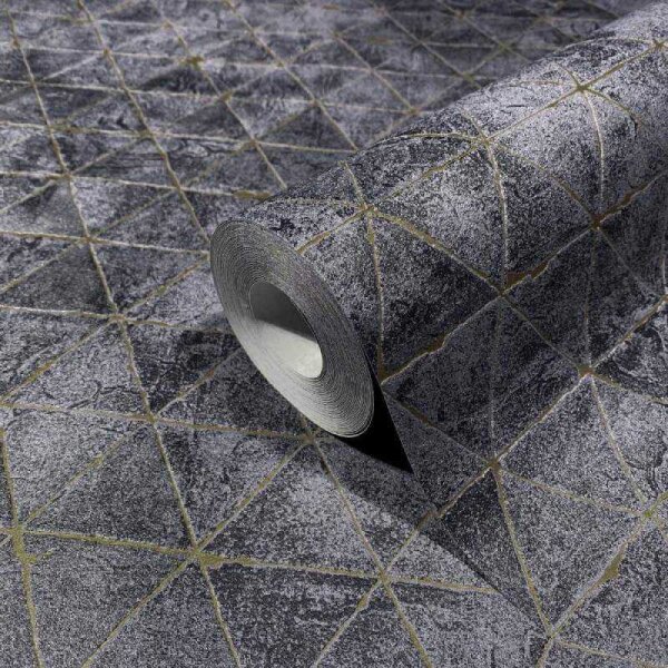 Tapete Schwarz, Anthrazit Novamur Vliestapete (82425)