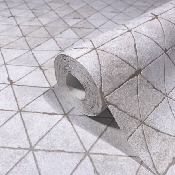 Tapete Weiß, Grau, Silber Novamur Vliestapete (82424)