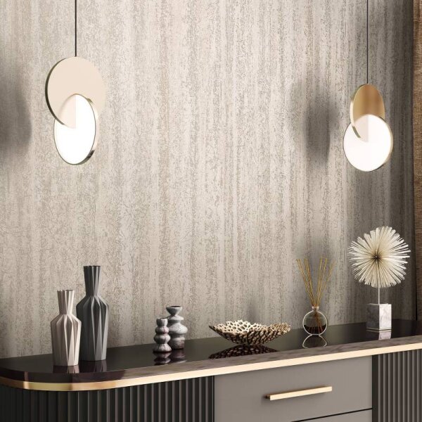 Tapete Beige, Creme, Grau, Silber Novamur Vliestapete (82419)
