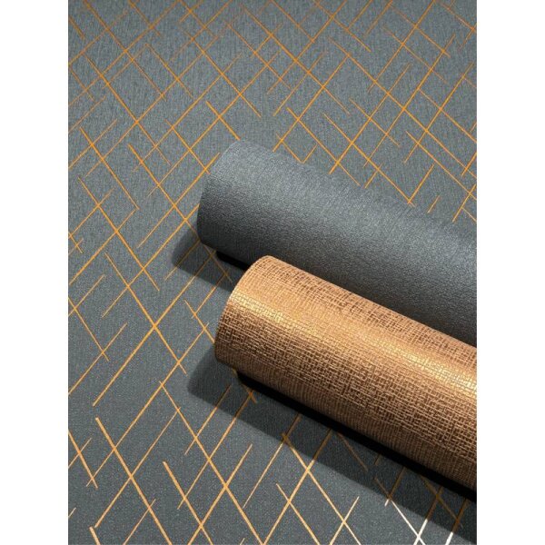 Tapete Grau, Silber, Schwarz, Anthrazit, Gold, Kupfer Novamur Vliestapete (82408)