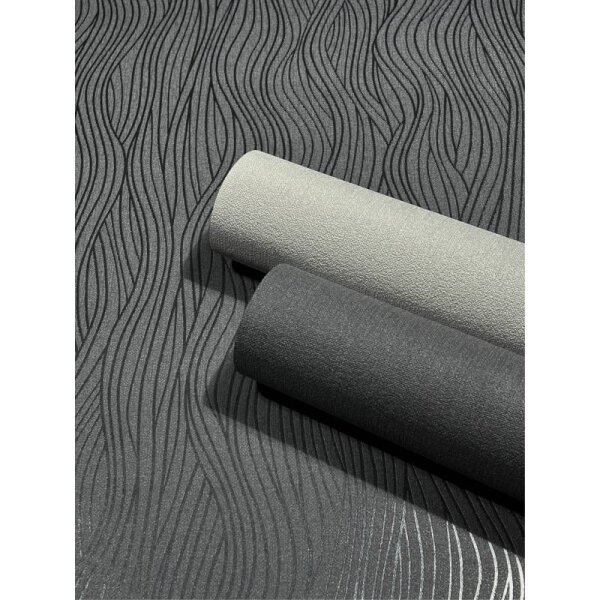 Tapete Grau, Silber, Schwarz, Anthrazit Novamur Vliestapete (82403)