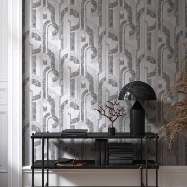 Tapete Grau, Blau Novamur Vliestapete (81630)