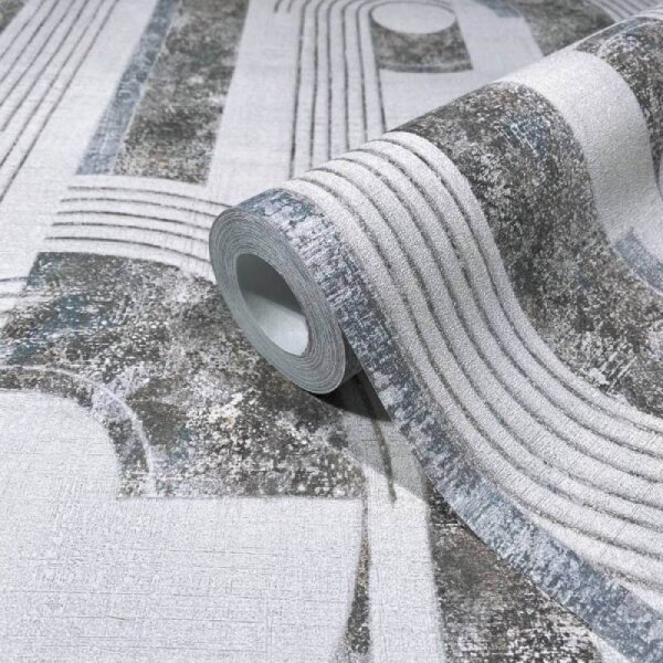 Tapete Grau, Blau Novamur Vliestapete (81630)